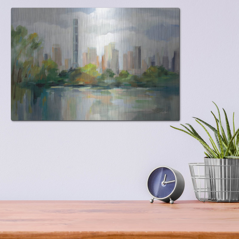  «Central Park Early Spring» par Silvia Vassileva, art mural en métal, 16 po x 12 po, H 12 po x l 16 po