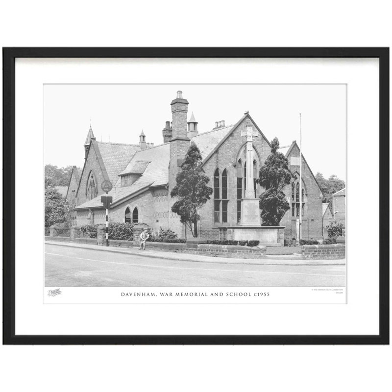 Davenham, War Memorial And School C1955 by Francis Frith - Single Picture Frame Print, 28cm H x 36cm W x 2.3cm D
