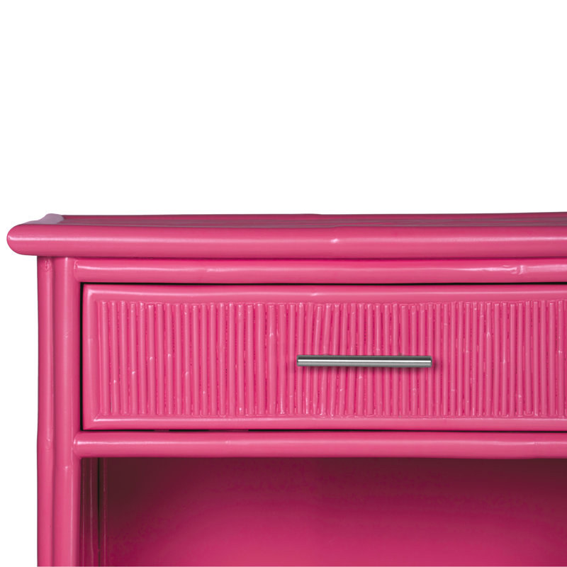 Table de chevet 1 tiroir, Rose vif