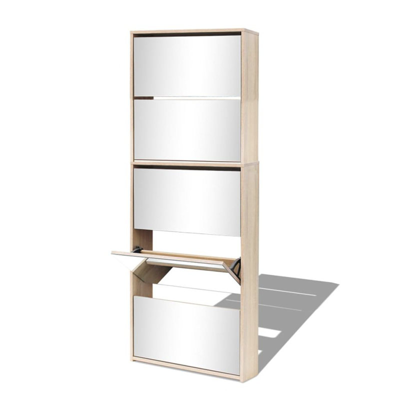 4 Pair Flip Down Shoe Storage, Sonoma Oak