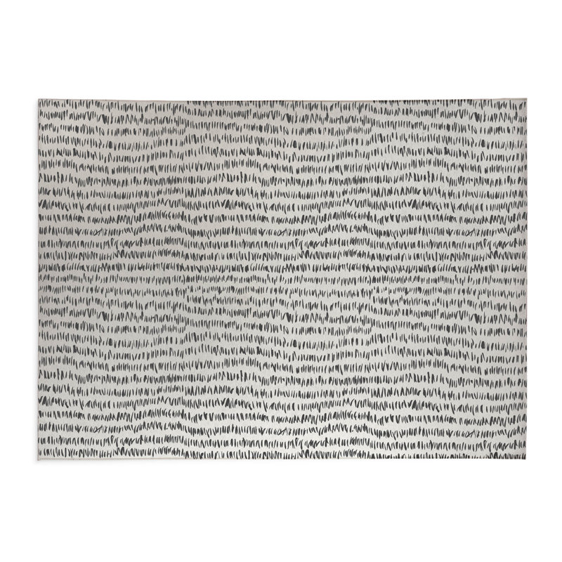 Tapis de bureau léger Crop Row, L 3 pi x L 2 pi, Ivoire/gris anthracite