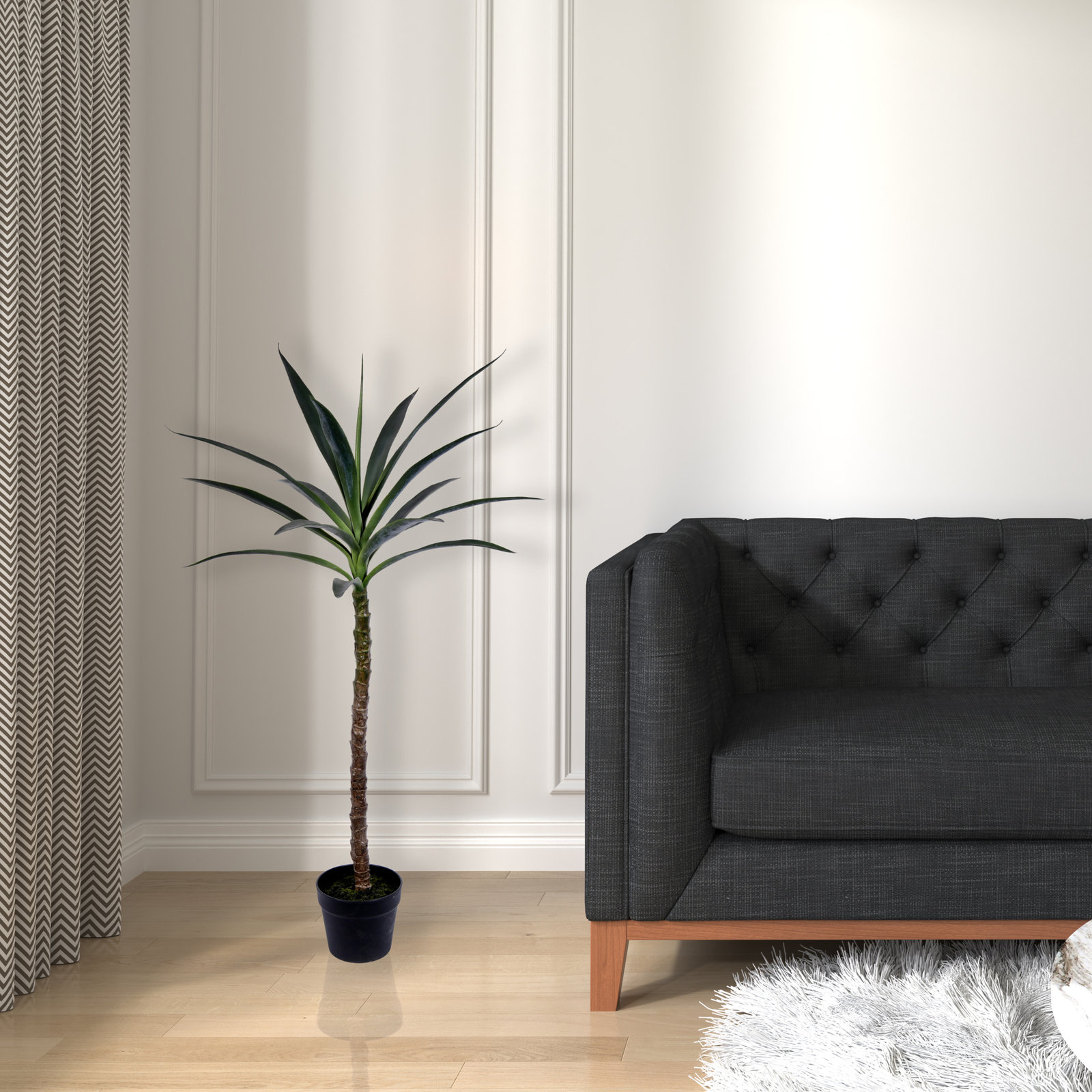 Faux Yucca Tree in Pot, 44" H x 10" W x 10" D