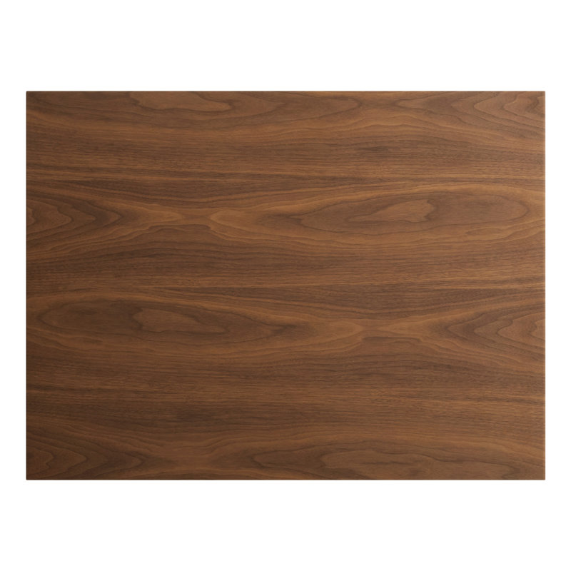 Easy Walnut Wood Dining Table, Walnut, Matte Black