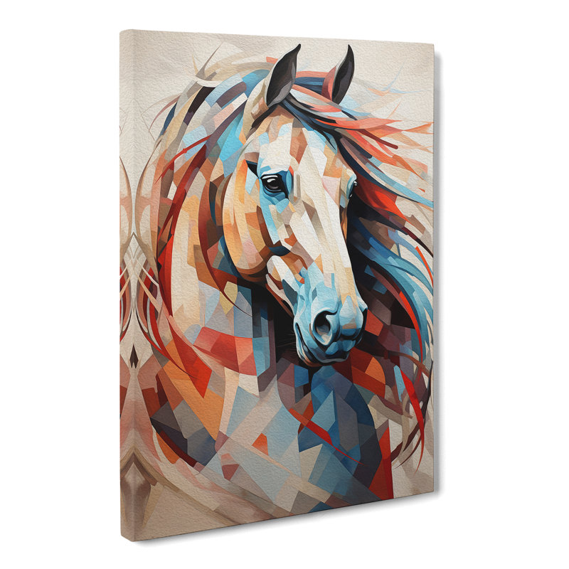 Horse Geometric - Wrapped Canvas, 60cm H x 40cm W x 3cm D