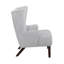 Fauteuil à oreilles contemporain gris, revêtement en chenille, structure décorative, structure en contreplaqué-562815344