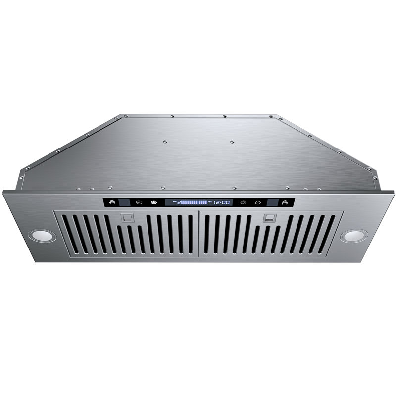 28" 900 CFM Stainless Steel Range Hood Insert, 4-Speed Fan, LED Lights, Touch Control