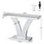Table de vestibule en forme de V, table d'appoint en miroir, console