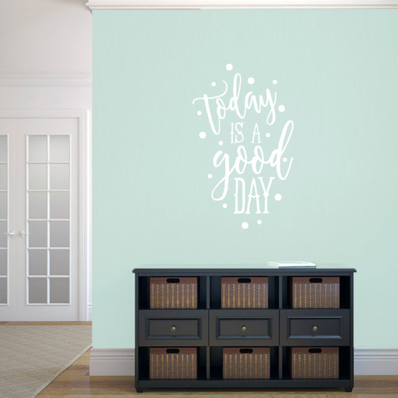 Décalcomanie murale good day today, Blanc