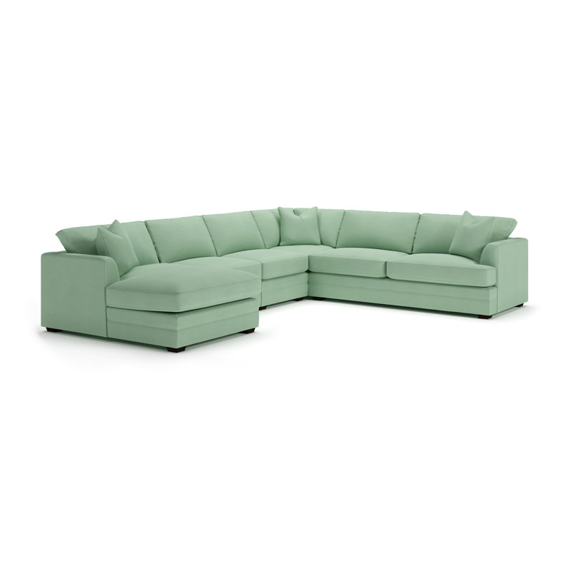 Edan 5-Piece Upholstered Sectional, Left Hand Facing, Bayou Spray Canvas