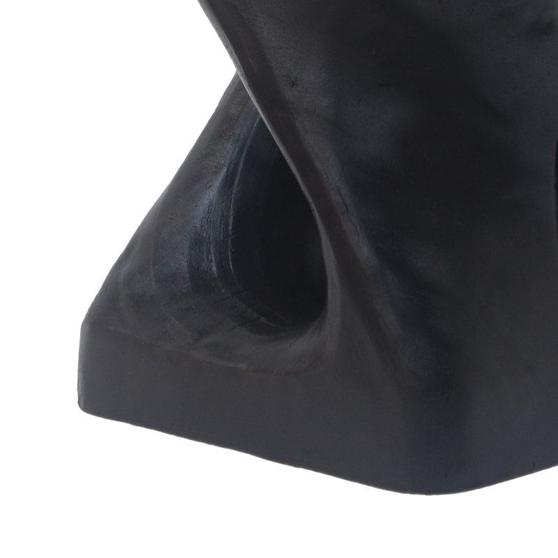 Table d'appoint MGO Twist Shape, texture semblable au bois, couleur noire, Noir