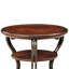 Table d'appoint en cerisier brun, conception ornée, 2 tablettes inférieures, 22 po x 22 po x 26,5 po, table en métal et bois avec rangement ouvert, L 22 po x l 22 po x H 26 1/2 po, massif