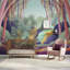 Décoration murale amovible de papier peint vert forêt fantaisiste-794952658-794952659