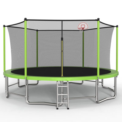 15 FT Steel Outdoor Trampoline Green