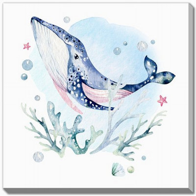 Whale Canvas Wall Art