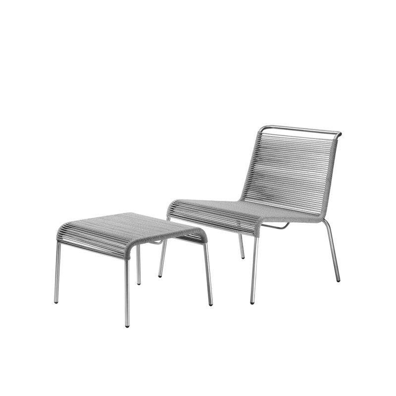 Salto Outdoor Lounge Chair, Brushed Light Gray
