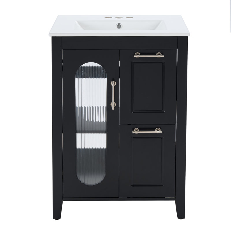 Pelaga 24 Inch Bathroom Vanity With Sink, Black