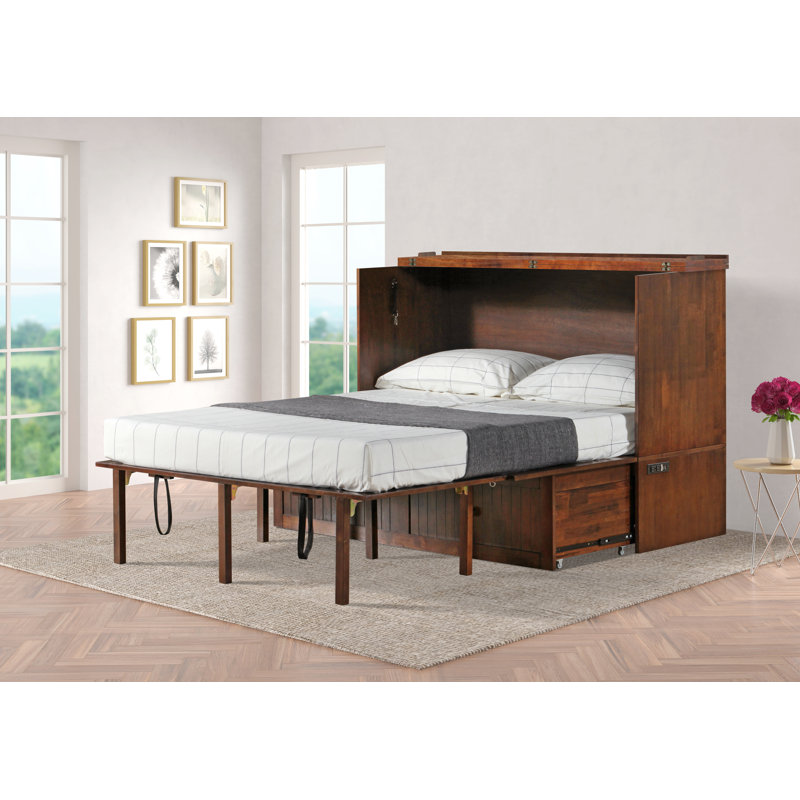 Lit armoire Tuscany, Gris, Grand lit