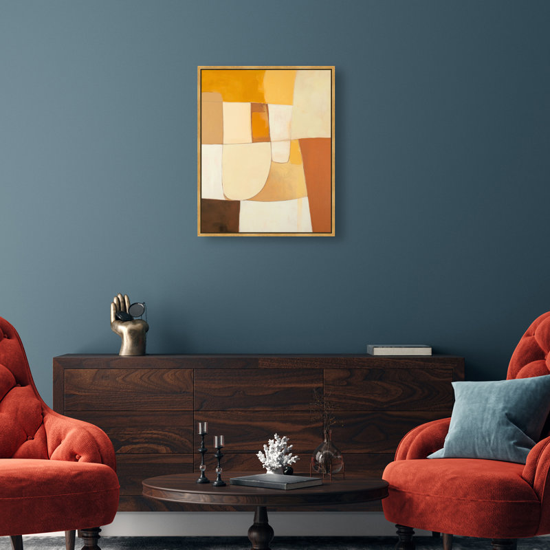 Tawny Hues II Canvas Abstract Print by Oliver Gal, Black Frame, 16 x 20, 31"H x 25"W, Gold Frame