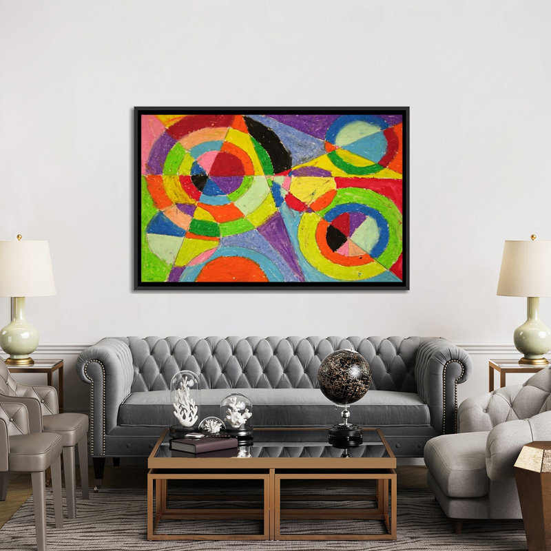 «Color Explosion» par Robert Delaunay, reproduction d'art sur toile, L 26 po x H 18 po x P 1,5 po, Toile avec cadre noir