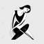 «Sitting Woman», reproduction encadrée monochrome pour décoration intérieure