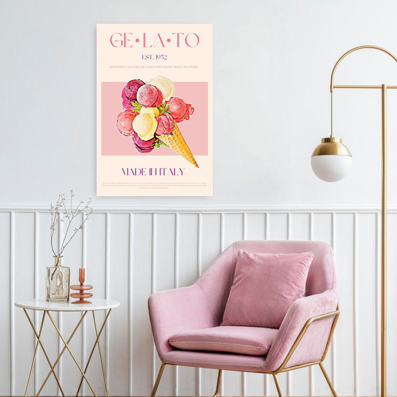 Art mural d'été, Sweet Italian Gelato, H 24 po x l 16 po