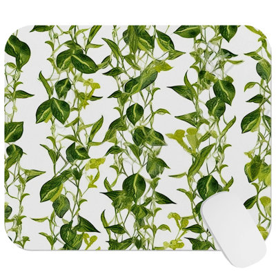 Botanical Greenery Plants XII Modern Gaming Cute Office Laptop Desk Pad Gift Mat Square Rectangle Non-Slip Mousepad