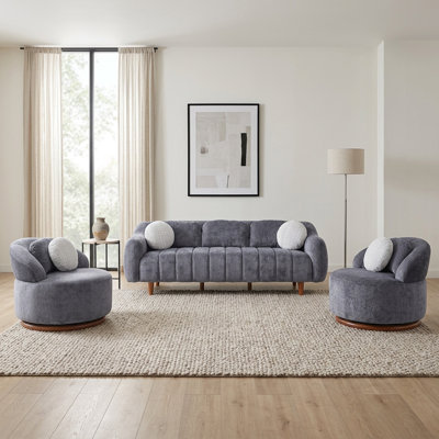 Gabri Chenille 3-Piece Living Room Set