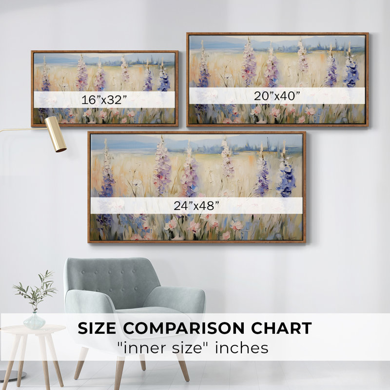 Série paysage - Cxxi - Toile tendue avec châssis encadré - Prêt à être accroché, H 17 po x l 33 po, Noyer