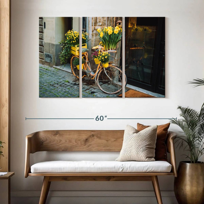 Mehar Bicycle Full Of Flowers, 32" H x 50" W