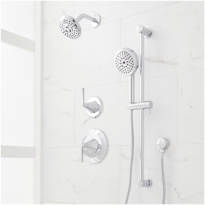 Provincetown Pressure Balance Shower System with Slide Bar and Hand Shower - Chrome