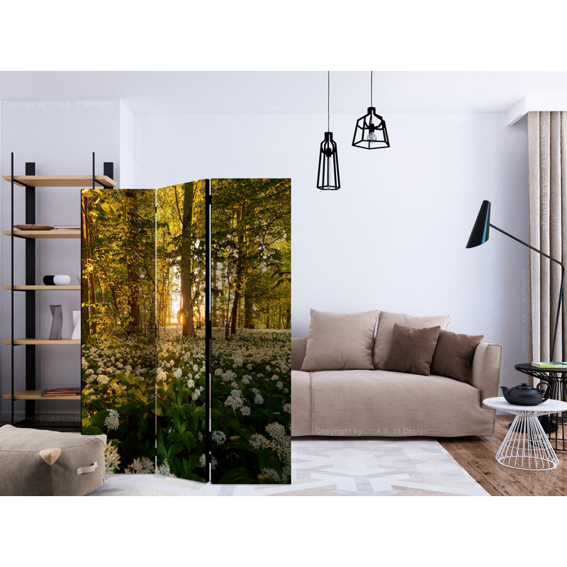 Carmona 172cm H Solid Wood Folding Room Divider, 3