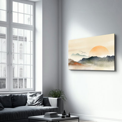 Peinture murale élégante en verre trempé 18,1 po x 28,3 po | 100% verre trempé, épaisseur: 0,16 pouce | Imprimé UV pour des couleurs éclatantes et une durabilité | Parfait pour la décoration intérieure et l'esthétique moderne