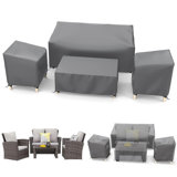 4-Piece Heavy Duty 500D Waterproof Outdoor Furniture Cover