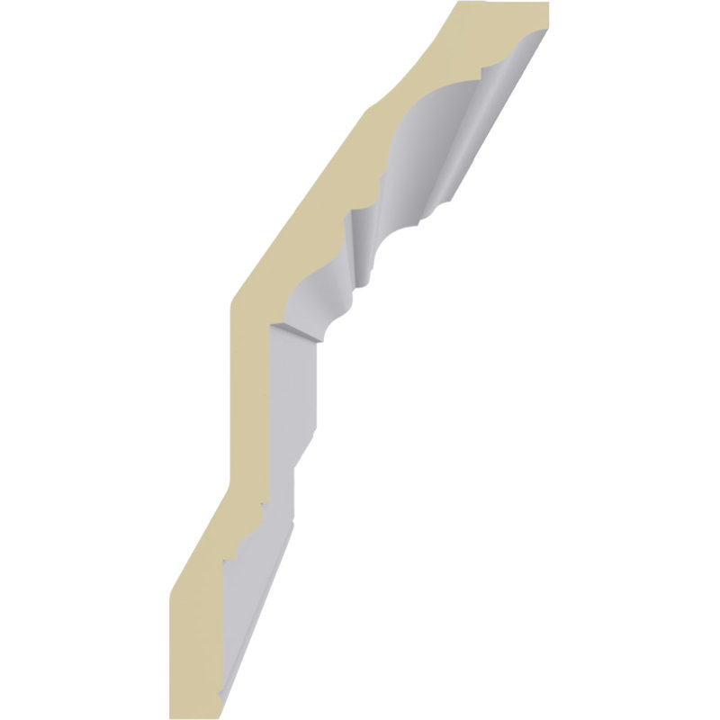 Primed White Polyurethane Geometric Crown Moulding Sample