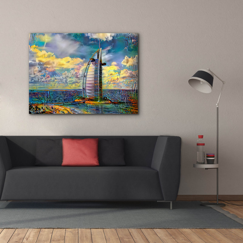  «Emirats arabes unis, Burj Al Arab, par Julia Gavidia, toile murale, 54 po x 40 po