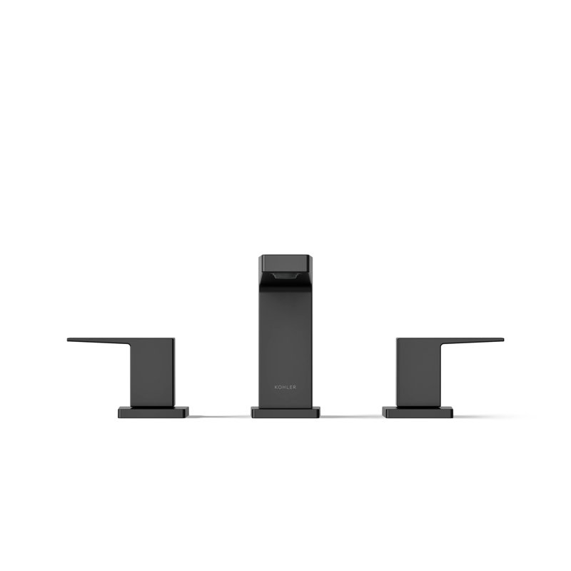 Honesty Widespread Bathroom Sink Faucet, 0.5 Gpm, Black