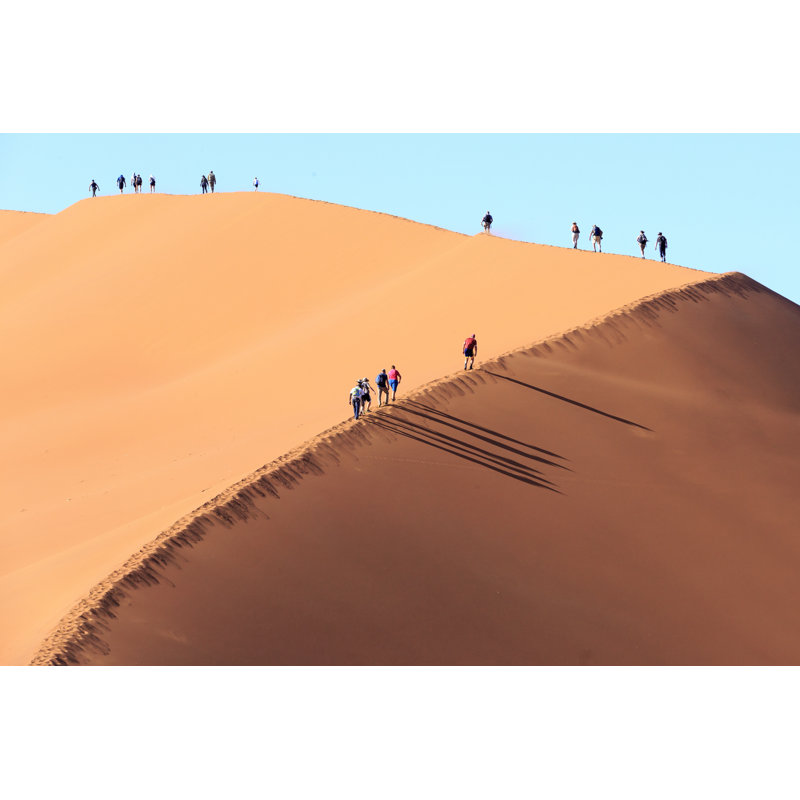 People Climbing A Dune In Sossusvlei Namibia by Jef Wodniack - Wrapped Canvas Print, 20cm H x 30cm W