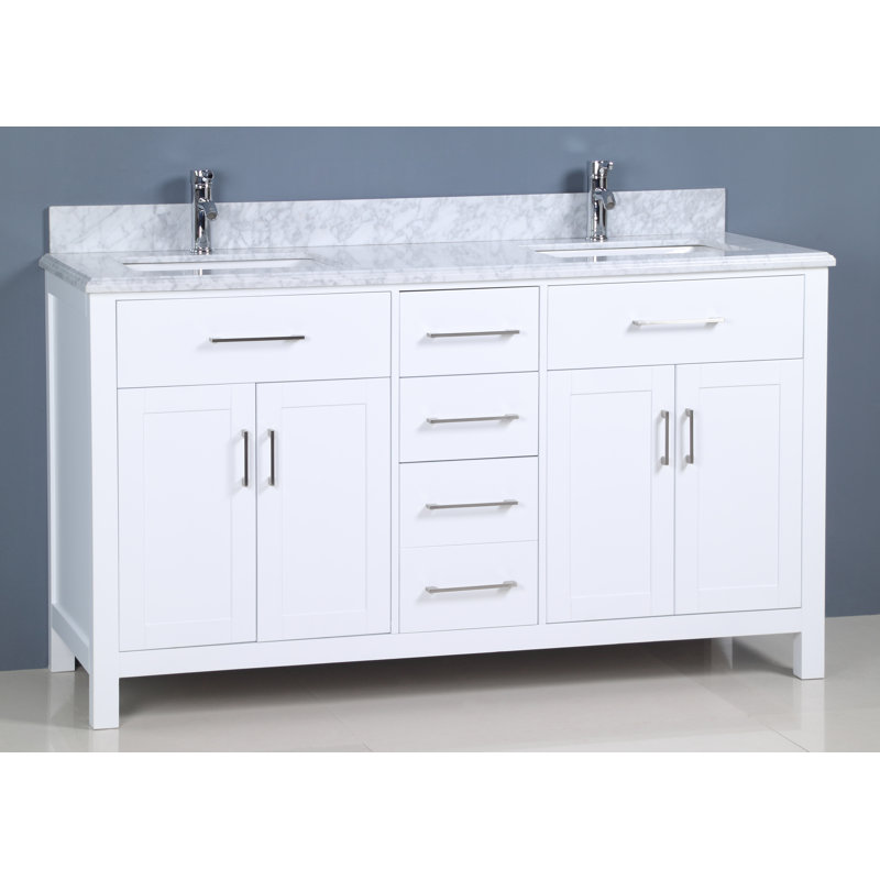 Ensemble de meuble-lavabo double 62 po Prestwick, Blanc