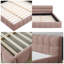 Structure de lit tapissier très grand californien - Lit plateforme en tissu de chenille moelleux avec tête de lit, conception moderne avec mise à la terre, sans sommier tapissier (90,5 po x 80,5 po)-1315797338