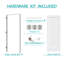 Ensemble de porte de garde-manger blanc à panneau simple avec cadre et poignée levier argenté, porte intérieure moulée pré-compatible-131475995-131475996