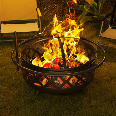 Mardarius Round Iron Wood Burning Smokeless Fire Pit