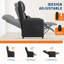 Electric Power Recliner Chair for Living Room - PU Leather Sofa, Tall Back, Overstuffed Ergonomic Padding, Side Pockets, USB Port, Comfortable Home Theater Seating, 30A Black