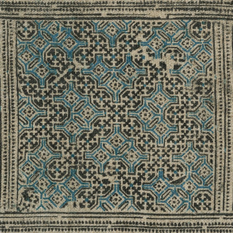 " Block Print Textile I ", 30" H x 30" W x 1.25" D
