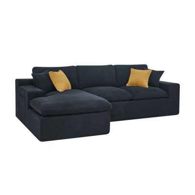 Coffee-Bean Sectional Sofa with Side Pocket Organizer