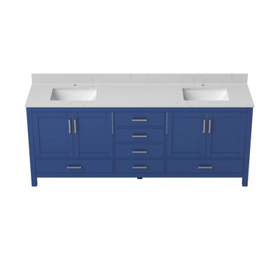 Meuble-lavabo autoportant avec trou pour robinet 83 po