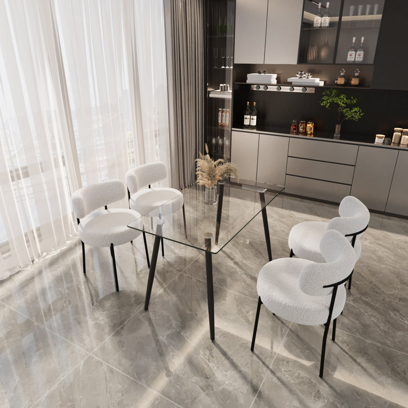Ensemble de salle à manger confortable en verre pour espaces compacts