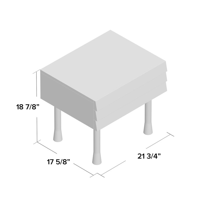 Lap 21.7'' W Solid Wood Nightstand, Whitewashed Maple / White