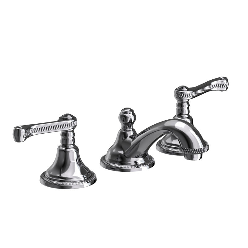 Amisa Widespread Bathroom Faucet with Drain Assembly, Midnight Chrome
