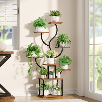 Indoor Plant Stand With Grow Lights, 53-Inch Tall 8-Tier Corner Shelf, Metal Plant Display Rack For Multiple Plants, Home Decor For Living Room And Patio