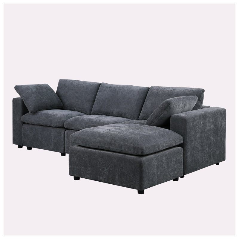 Chernice Upholstered Sectional, Chernice Gray Fabric